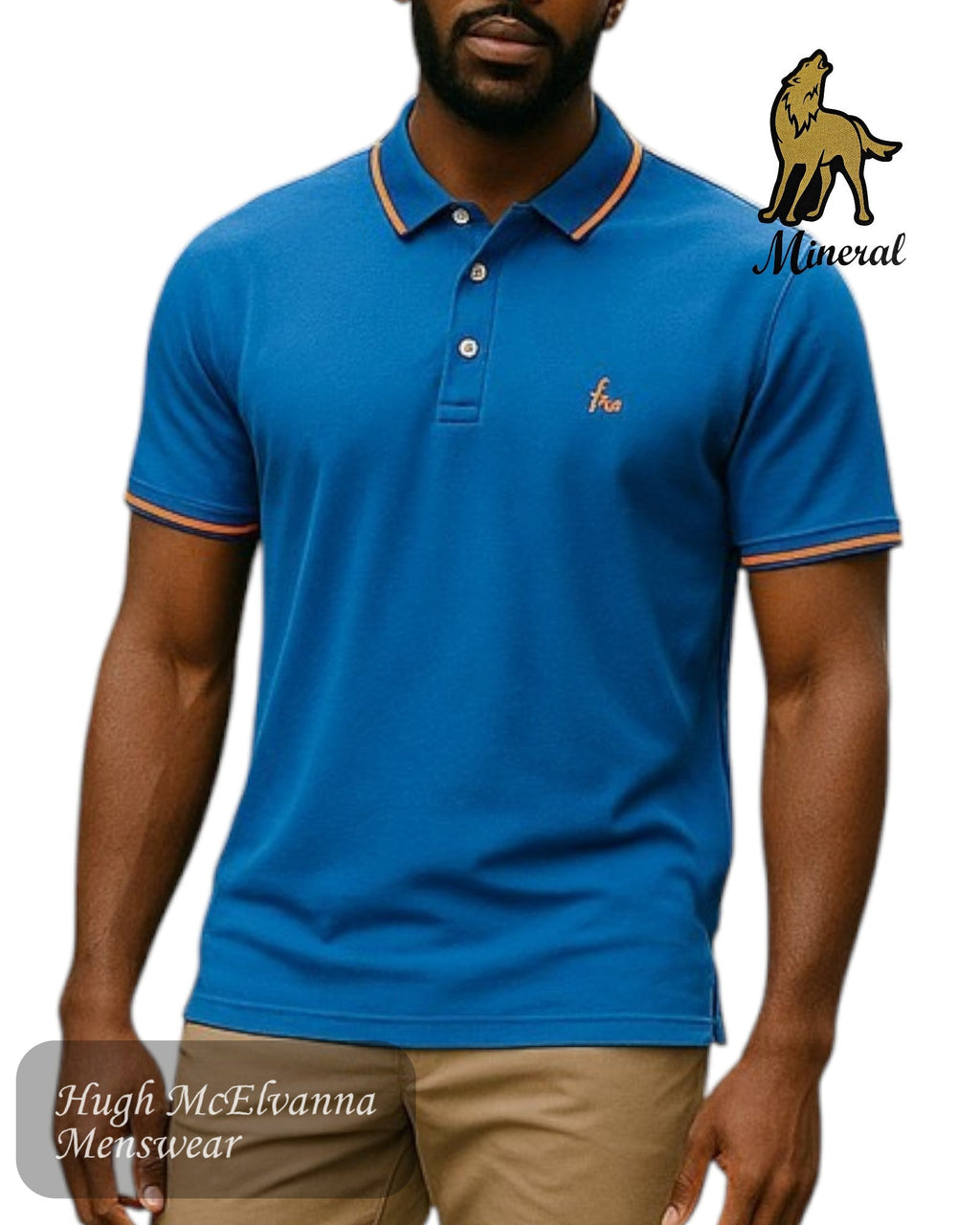 Mineral Maraca Azore Blue Polo Shirt - Hugh McElvanna Menswear