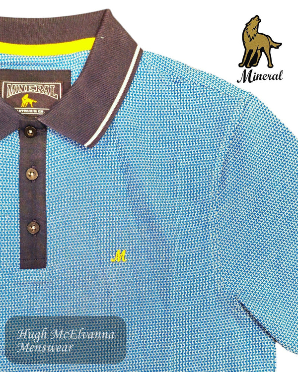 Mineral MARCO Blue Polo Shirt | 100% Cotton Men's Short Sleeve Polo - Hugh McElvanna Menswear