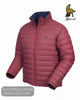 Mineral Maroon Puffer Jacket with Navy Fleece Lining - Hugh McElvanna Menswear - Coats