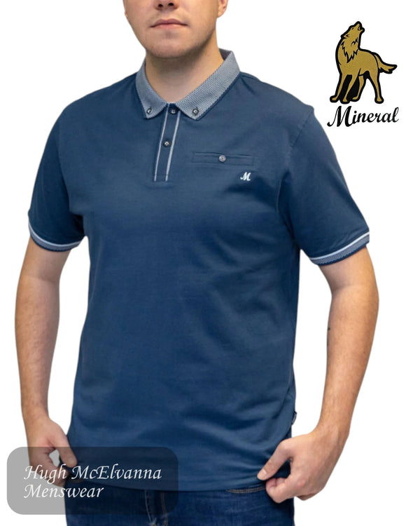 Mineral Matty Jersey Polo | Dark Denim - Hugh McElvanna Menswear