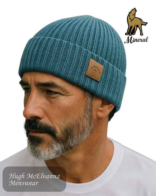 Mineral Men's Beanie – One Size Knitted Winter Hat with Logo Patch - Hugh McElvanna Menswear