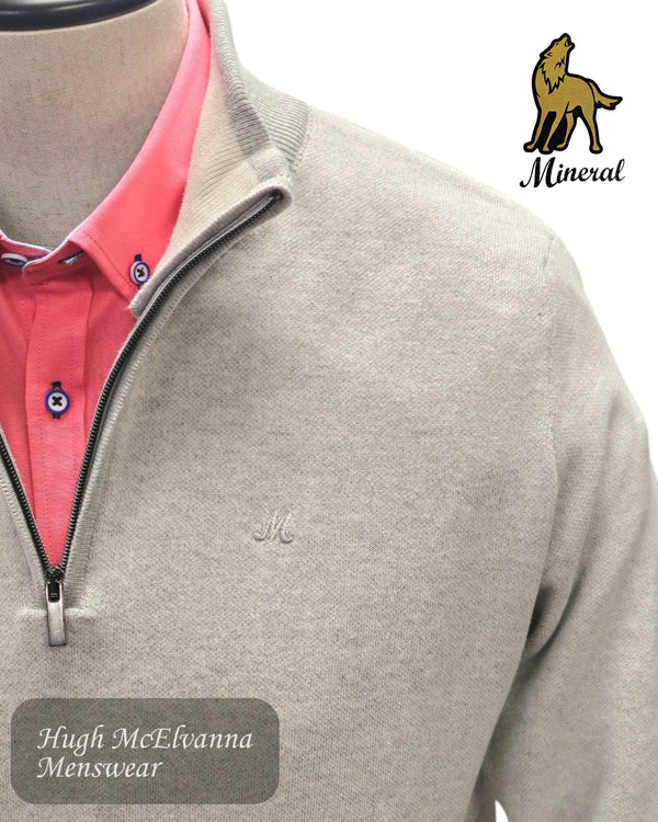 Mineral River Grey Zip Neck Sweater - Hugh McElvanna Menswear