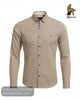 Mineral TOAROOM Tan Design Long Sleeve Shirt - Hugh McElvanna Menswear - Shirt