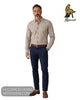 Mineral TOAROOM Tan Design Long Sleeve Shirt - Hugh McElvanna Menswear - Shirt