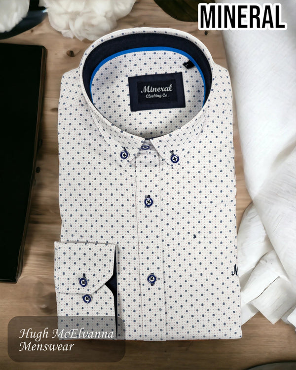 Mineral White Print Shirt - REVOLVER - Hugh McElvanna Menswear