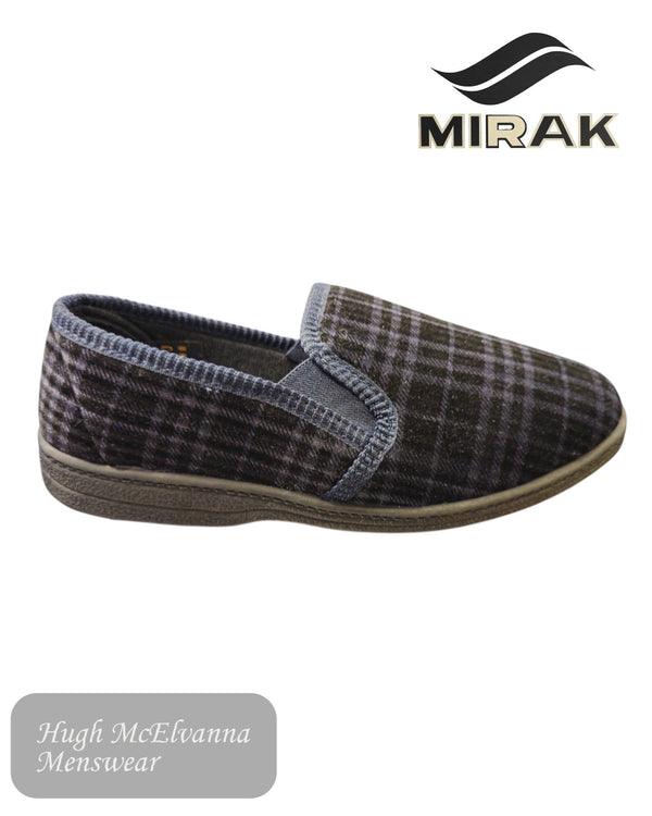 MIRAK Men's Navy Check Slipper - Highbury - Hugh McElvanna Menswear