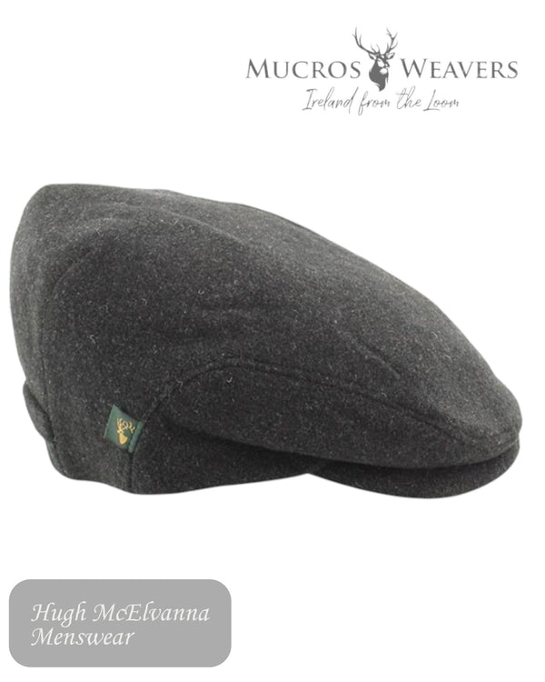 Mucros Trinity Charcoal Irish Tweed Cap - Hugh McElvanna Menswear