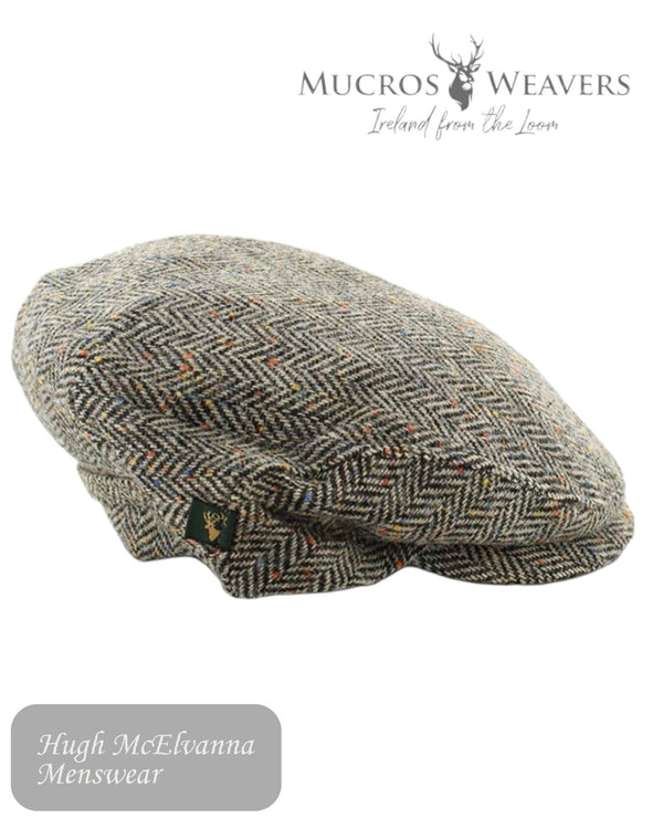 Mucros Trinity Grey Irish Tweed Cap - 1 - Hugh McElvanna Menswear