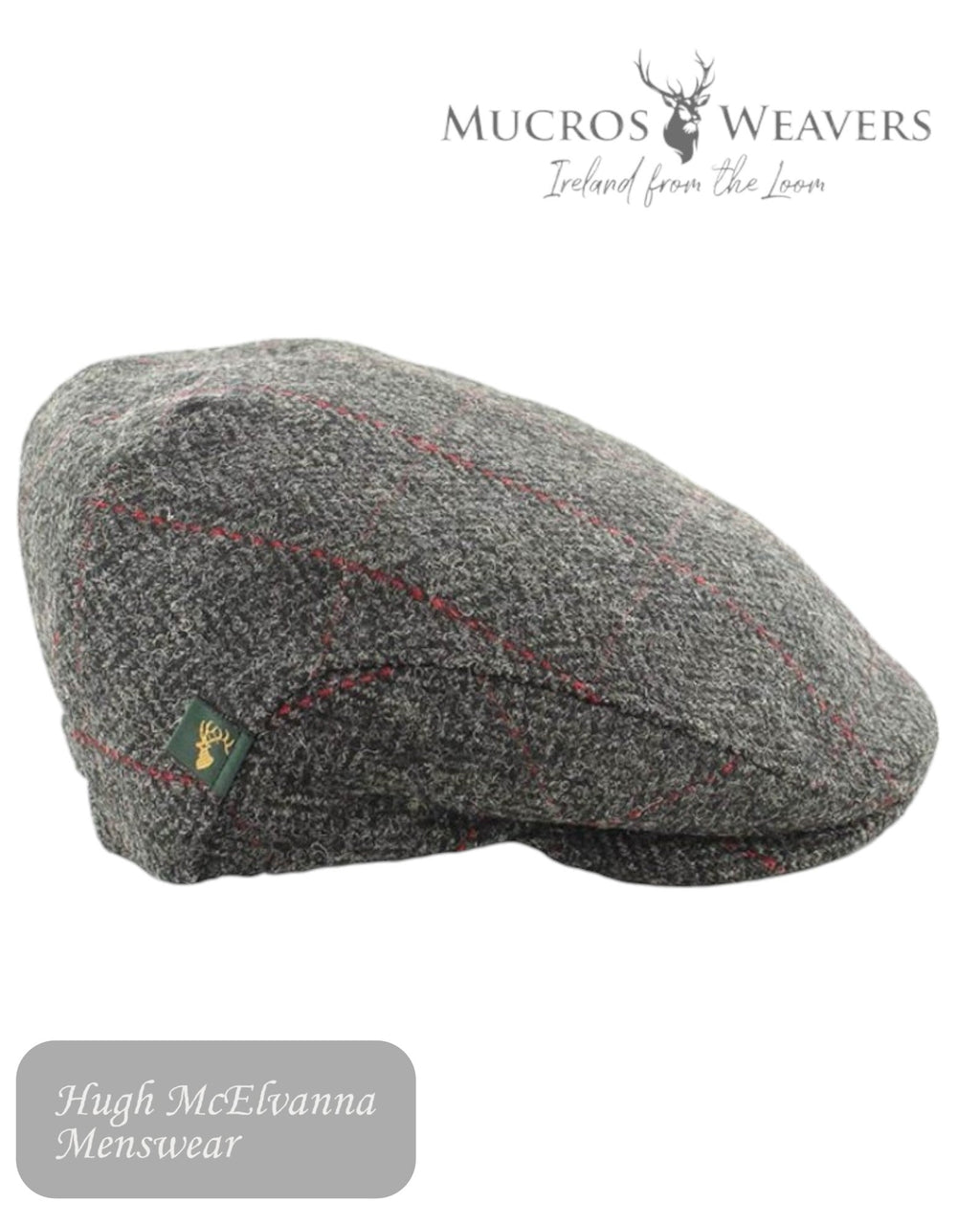 Mucros Trinity Grey Irish Tweed Cap - 31 - Hugh McElvanna Menswear