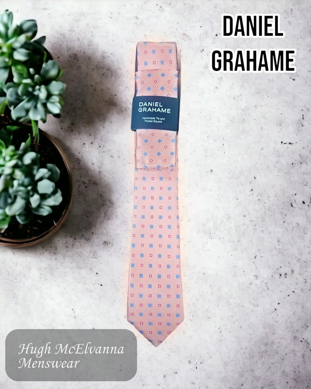 Necktie Set PINK/GREY - TP2993/62 - Hugh McElvanna Menswear