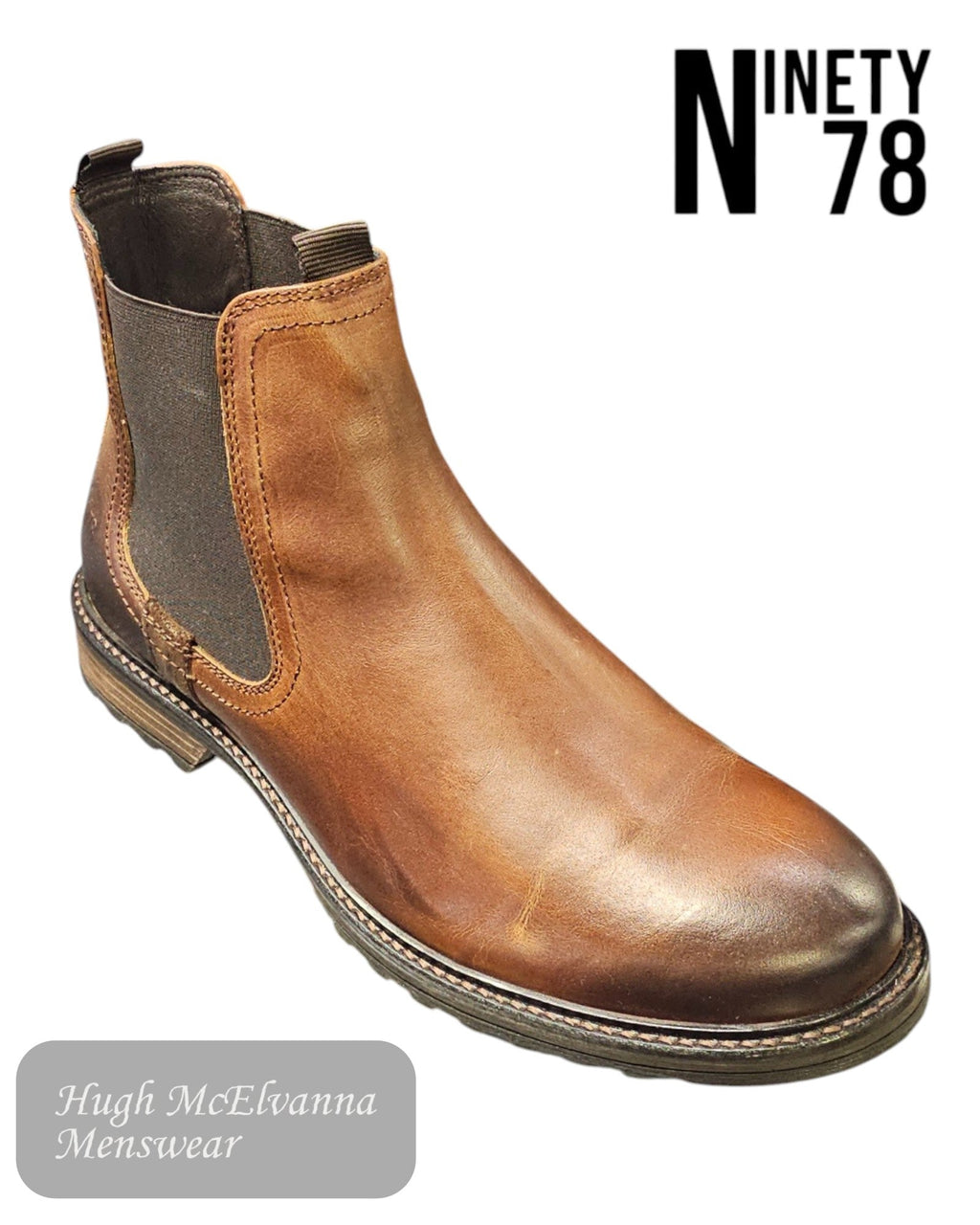 Ninety 78 Cognac Chelsea Boot - NTY037 - Hugh McElvanna Menswear
