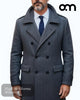 Odermark ODS0917 Charcoal Herringbone Overcoat - Hugh McElvanna Menswear