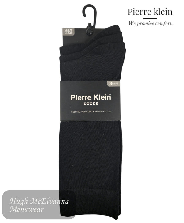 Peirre Klein 3 - pack black socks - 2493 - Hugh McElvanna Menswear