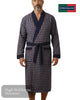Peter England Navy Check Poplin Warm Handle Gown | PE3513 - 058 - Hugh McElvanna Menswear