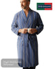 Peter England stripe dressing gown worn by a model
