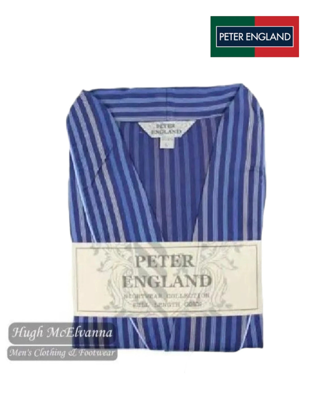 stripe dressing gown flat folded by Peter England