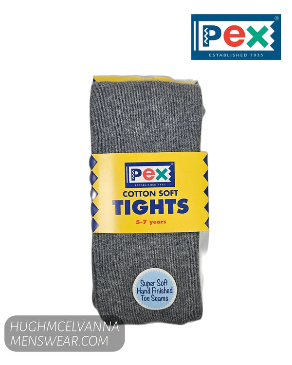 Pex Sunset Girls Grey Cotton Rich School Tights - Hugh McElvanna Menswear