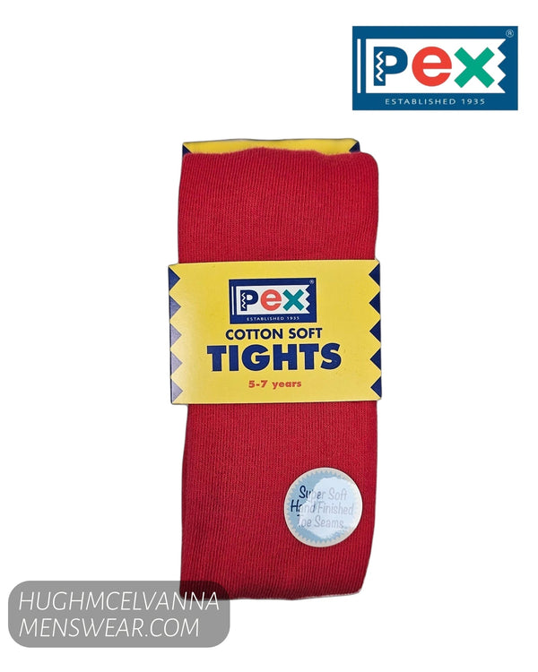 Pex Sunset Girls Red Cotton-Rich School Tights - Hugh McElvanna Menswear