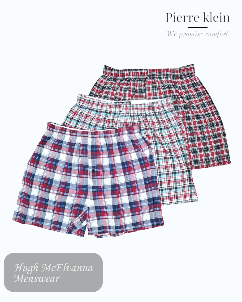 Pierre Klein Woven Boxer Short with Button Fly | 2356 - Hugh McElvanna Menswear
