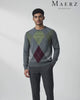 Video showing the Maerz crew neck pullover in grey with a dimond pattern, style 497901/181