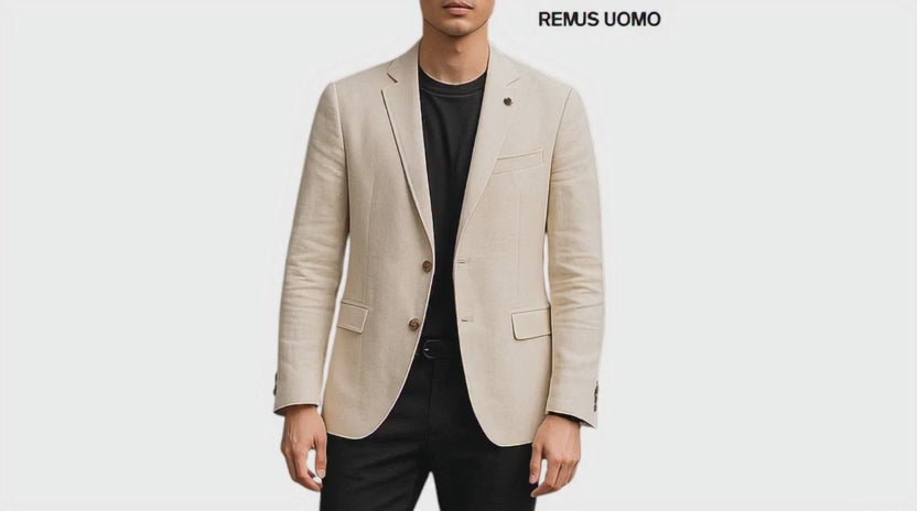Remus Uomo Deon Stone Blazer – Tapered Fit 12606/92 worn showing the back of the blazer