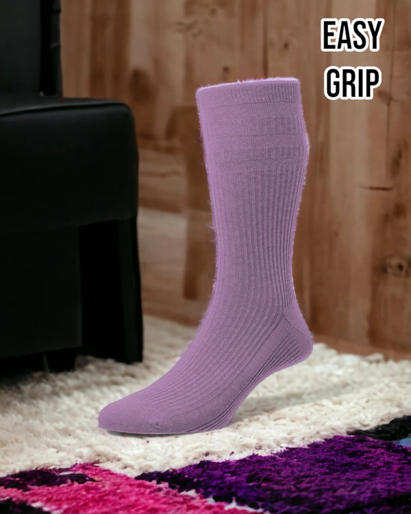 Purple Wool Rich Easy Grip Socks - Hugh McElvanna Menswear