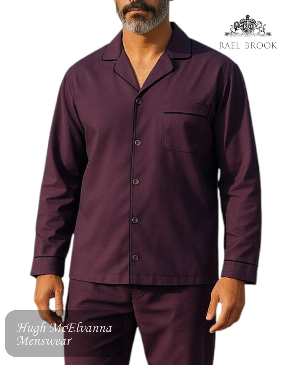 Rael Brook Men’s Plain Pyjama Set - Hugh McElvanna Menswear