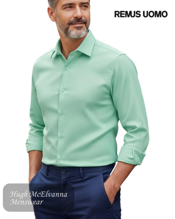 Remus Uomo Green Tapered Fit Shirt | 18725/31 - Hugh McElvanna Menswear