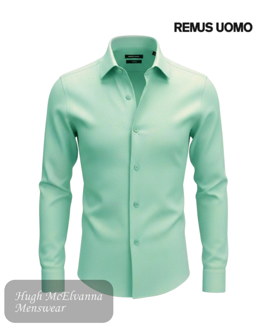 Remus Uomo Green Tapered Fit Shirt | 18725/31 - Hugh McElvanna Menswear