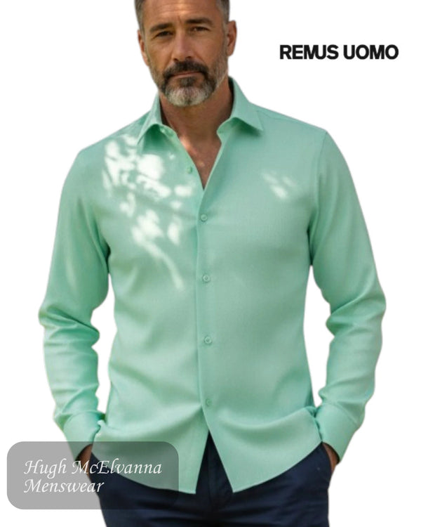 Remus Uomo Green Tapered Fit Shirt | 18725/31 - Hugh McElvanna Menswear