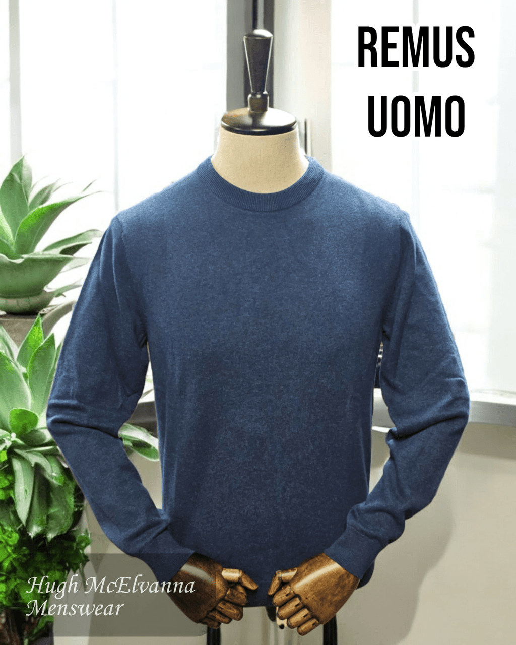 Remus Uomo Indigo Sweater - 58600/27 - Hugh McElvanna Menswear
