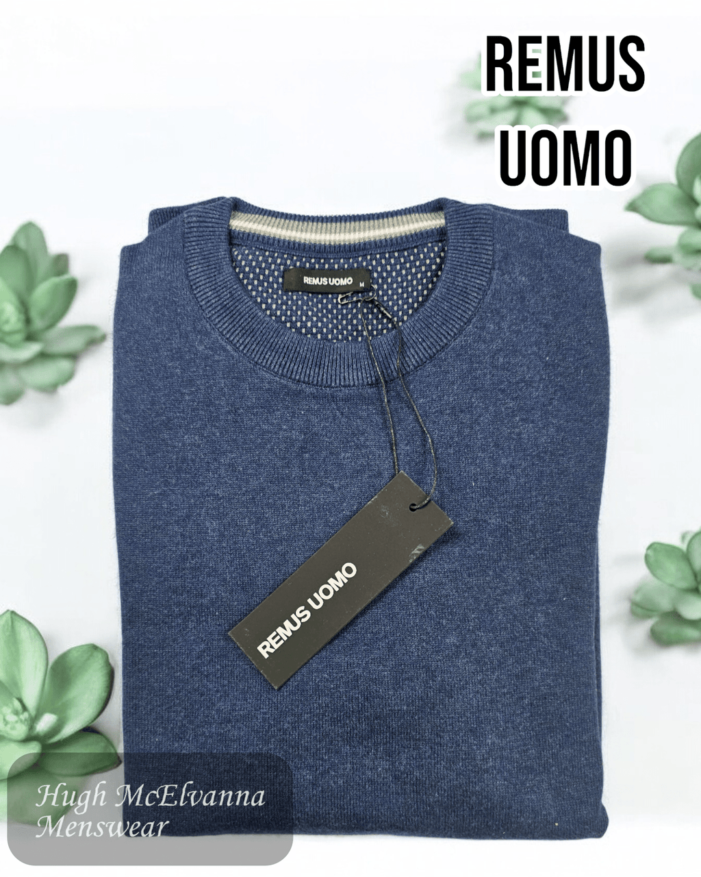 Remus Uomo Indigo Sweater - 58600/27 - Hugh McElvanna Menswear
