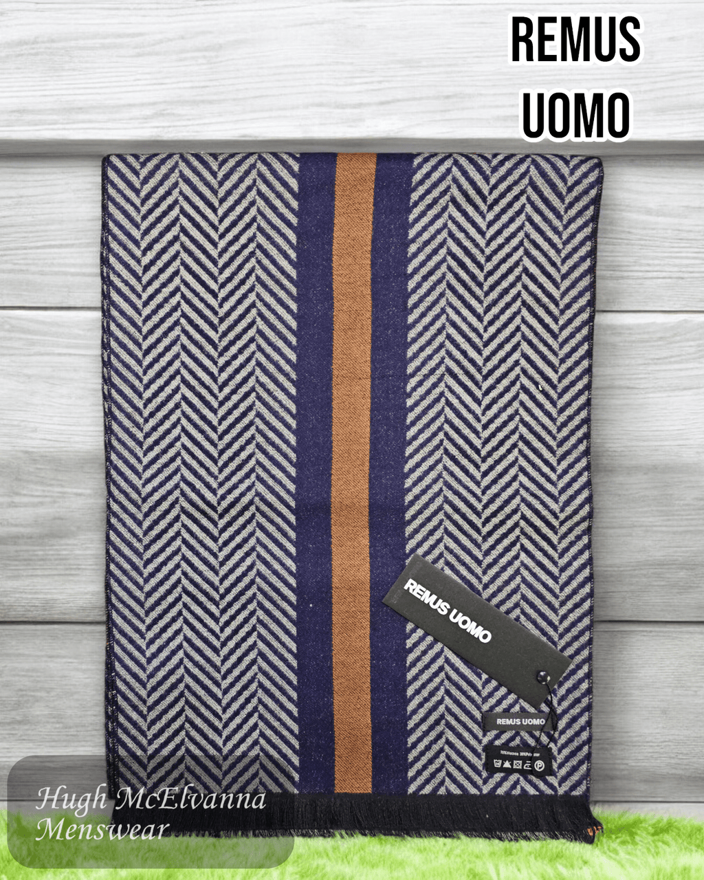 Remus Uomo Men's Striped Scarf - 58567/78 - Hugh McElvanna Menswear
