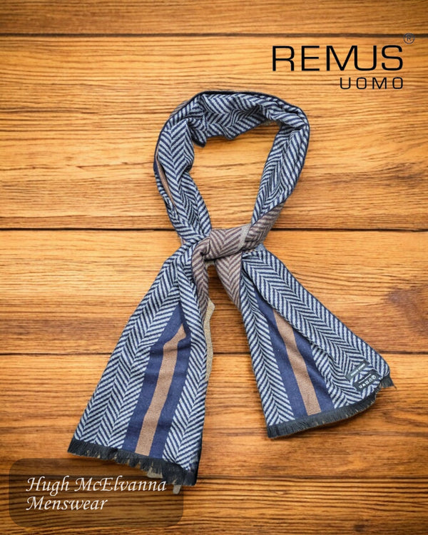 Remus Uomo Men's Striped Scarf - 58567/78 - Hugh McElvanna Menswear