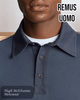 Remus Uomo Navy Long Sleeve Polo Shirt (58813/78) - Hugh McElvanna Menswear