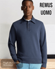 Remus Uomo Navy Long Sleeve Polo Shirt (58813/78) - Hugh McElvanna Menswear