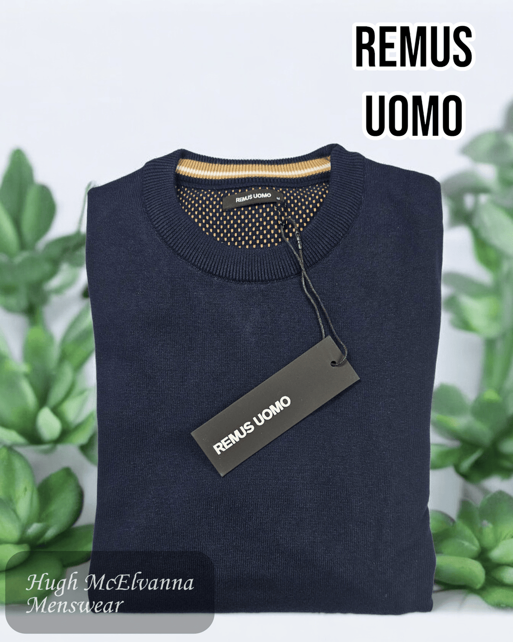 Remus Uomo Navy Sweater - 58600/78 - Hugh McElvanna Menswear