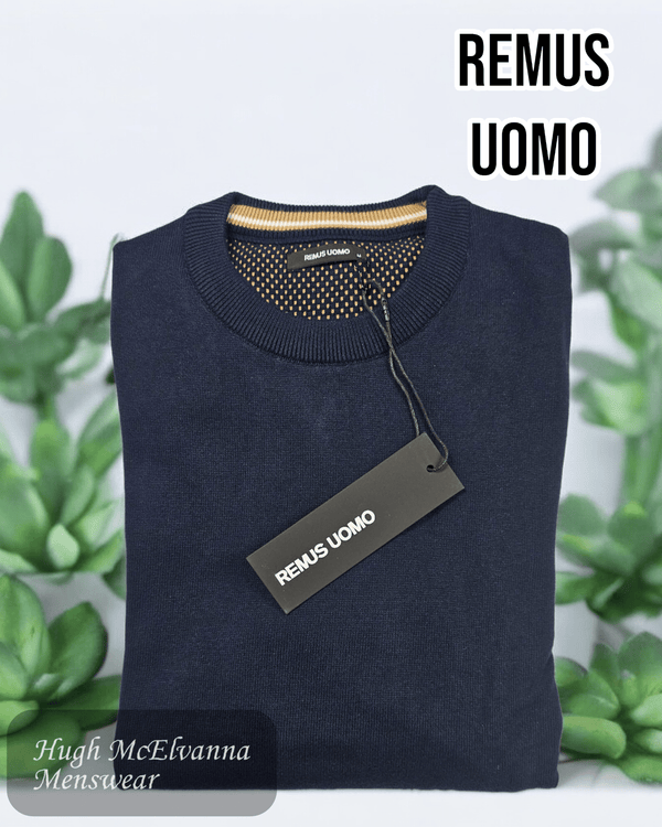 Remus Uomo Navy Sweater - 58600/78 - Hugh McElvanna Menswear