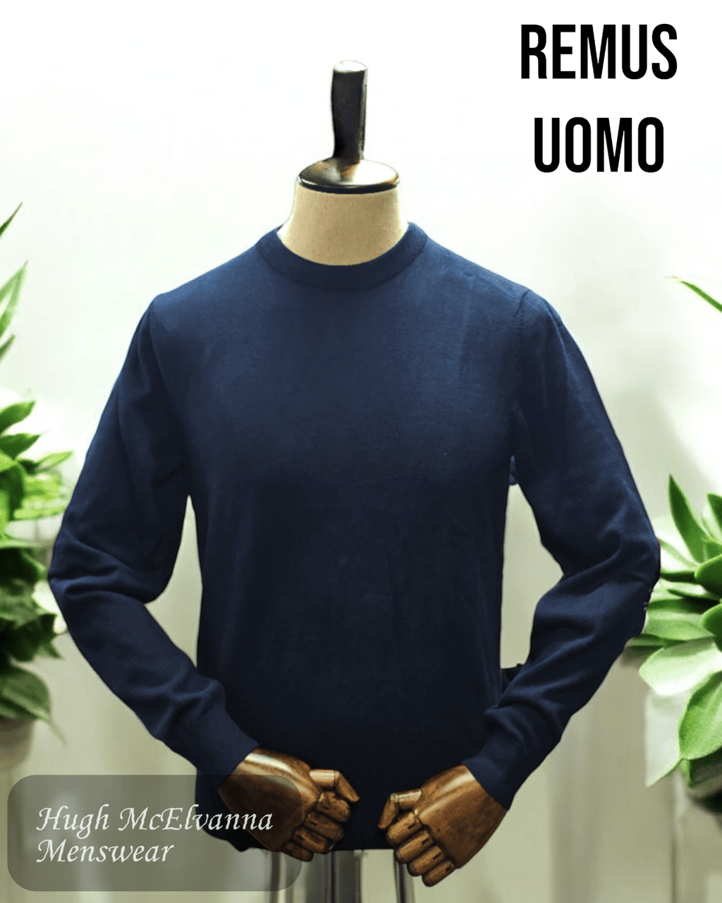 Remus Uomo Navy Sweater - 58600/78 - Hugh McElvanna Menswear