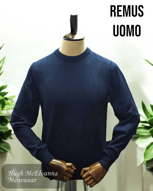 Remus Uomo Navy Sweater - 58600/78 - Hugh McElvanna Menswear