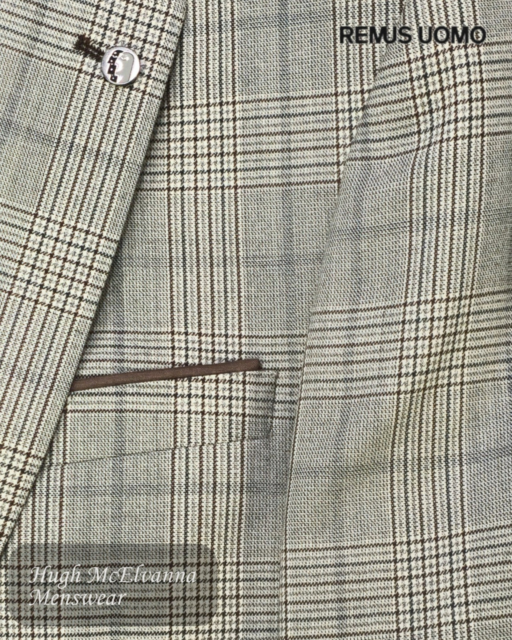 Remus Uomo Palucci Light Grey Checked Blazer - 42035/04 - Hugh McElvanna Menswear