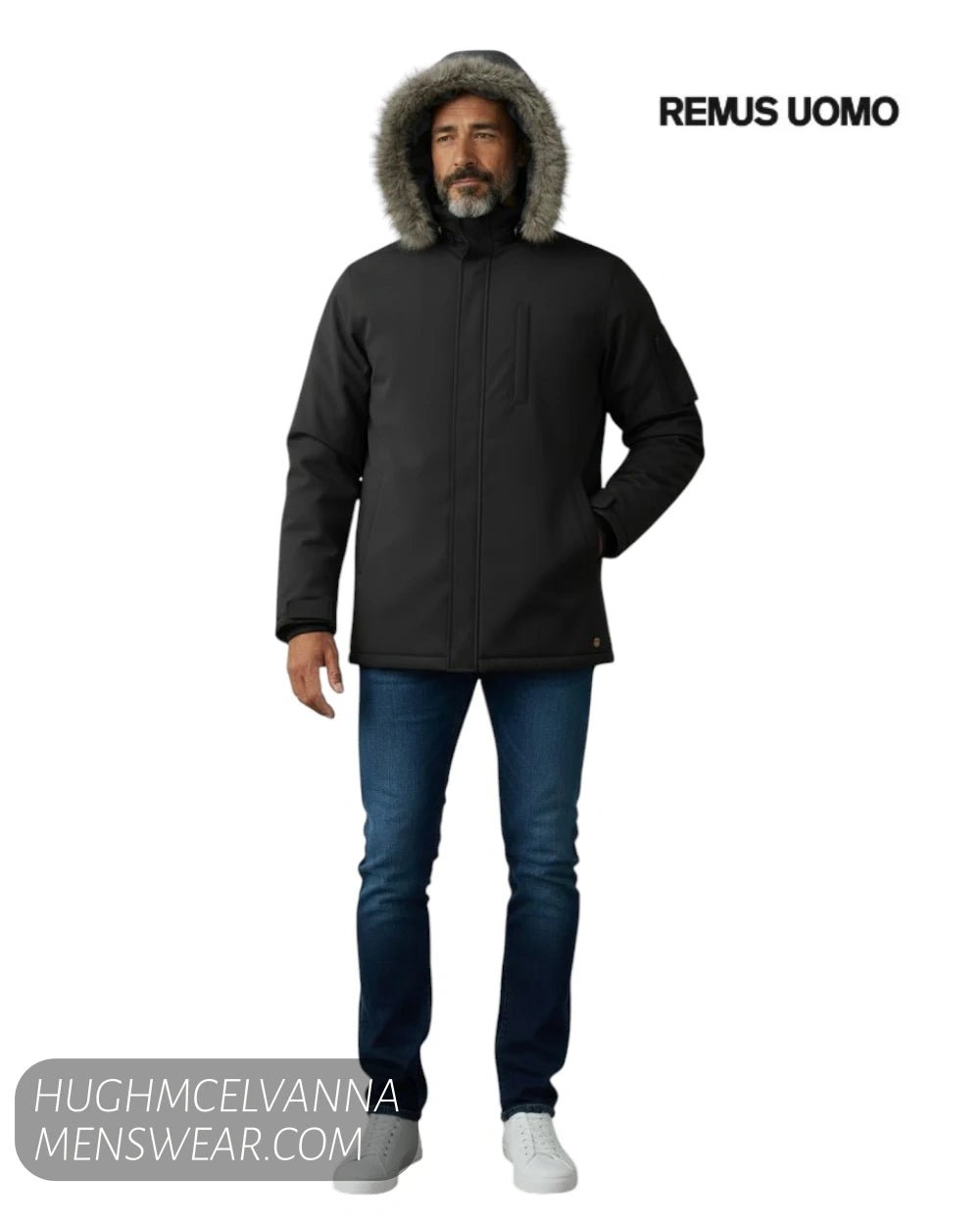 Remus Uomo Parka Coat 85609-00 - Hugh McElvanna Menswear - Coats
