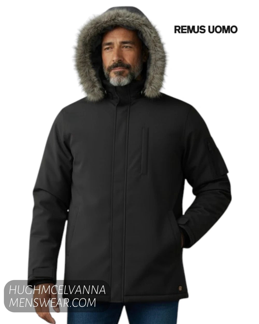 Remus Uomo Parka Coat 85609-00 - Hugh McElvanna Menswear - Coats