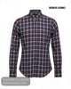 Ghost mannequin studio display of Remus Uomo 13580/67 long sleeve burgundy check shirt with button-down collar
