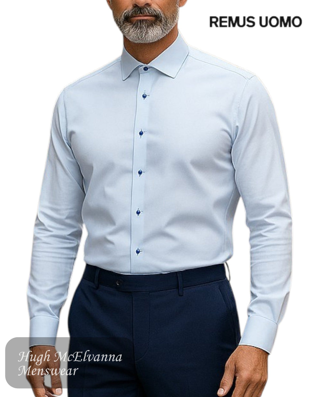 Remus Uomo Tapered Fit Stretch Dress Shirt – 18626 - Hugh McElvanna Menswear