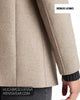 Close up detail of cuff sleeve and lower hem seam on Remus Uomo taupe wool Jonah tailored coat