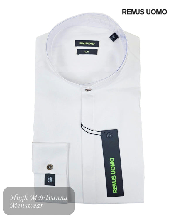 Remus Uomo White Grandad Shirt 17161/01 - Hugh McElvanna Menswear
