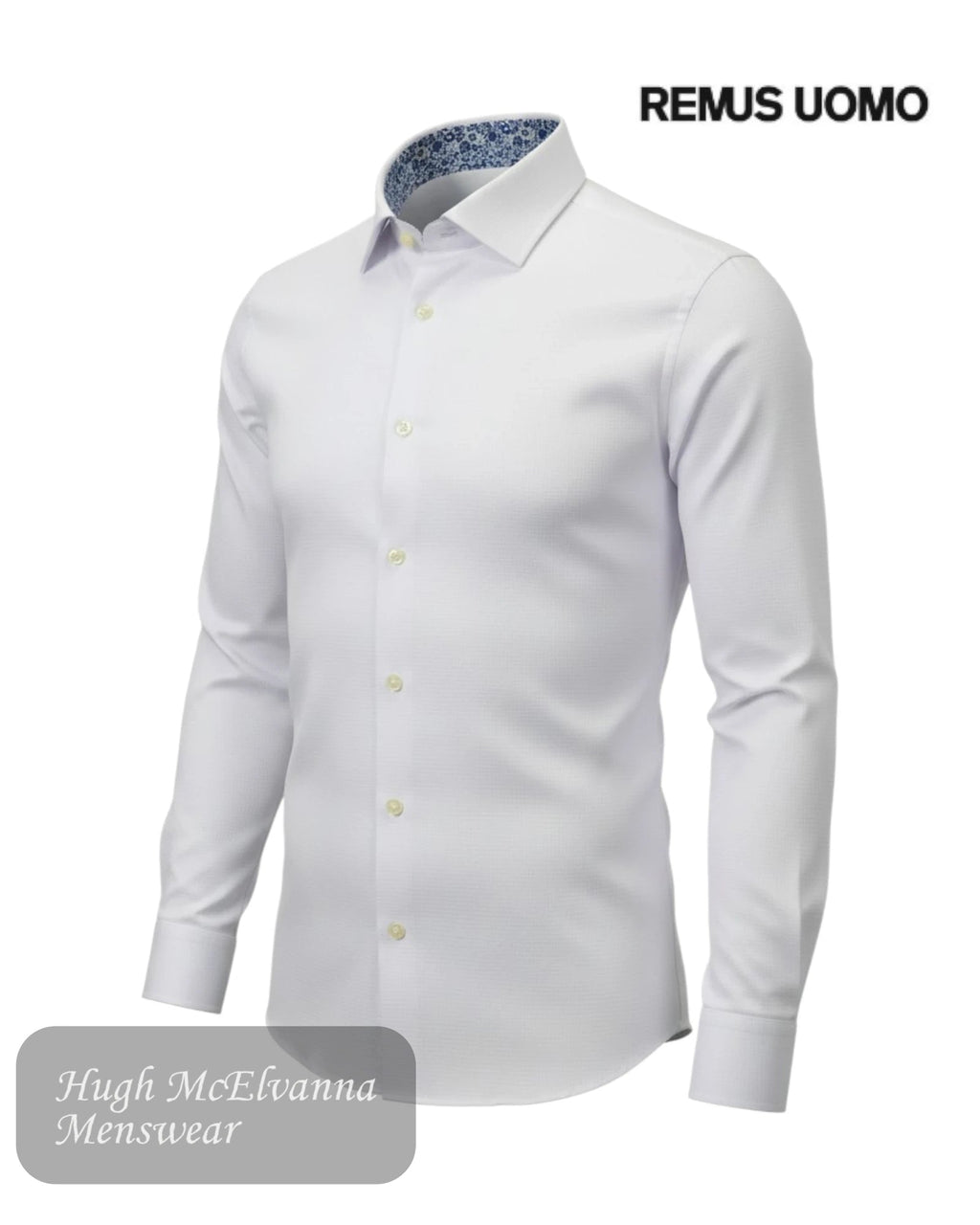 Remus Uomo White Tapered Fit Shirt | 18677/01 - Hugh McElvanna Menswear
