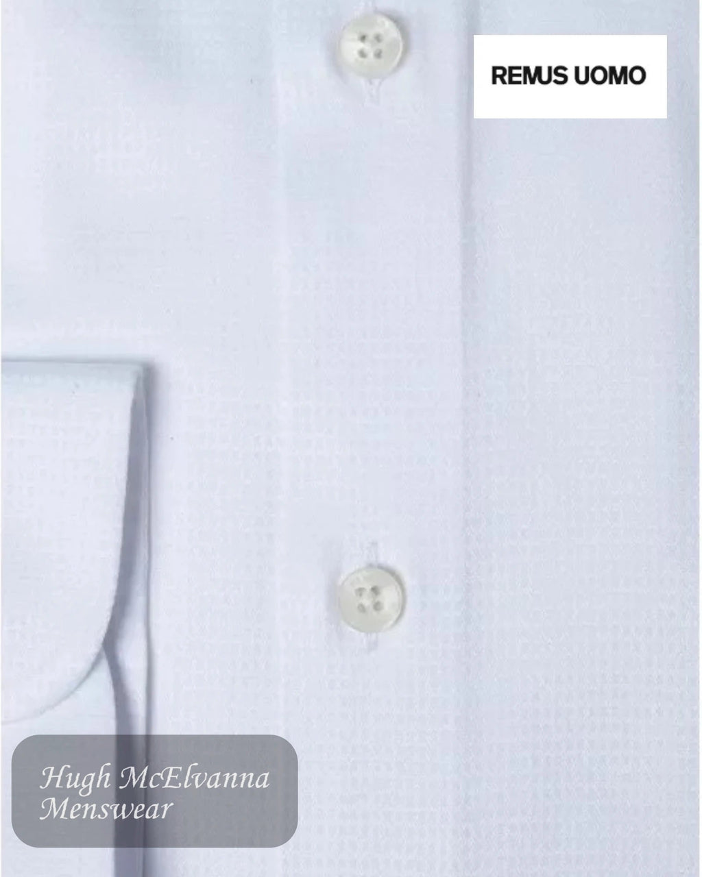 Remus Uomo White Tapered Fit Shirt | 18677/01 - Hugh McElvanna Menswear