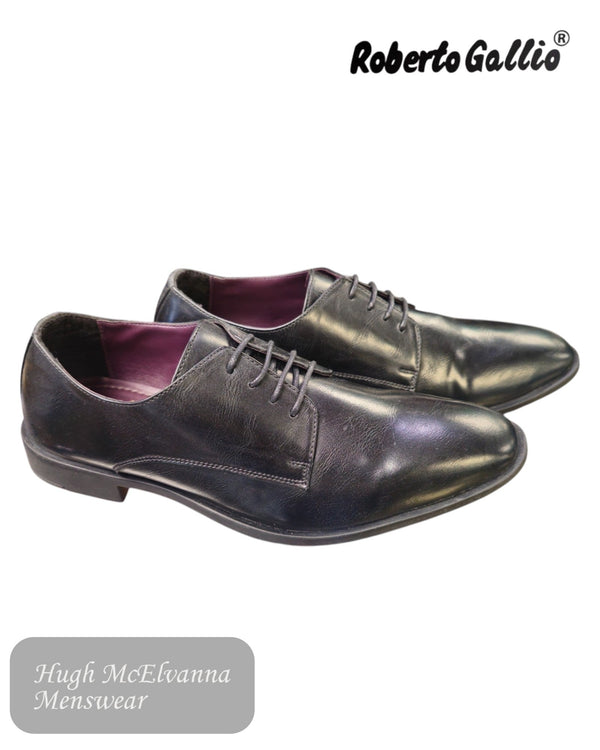 Roberto Gallio JAMES Black Laced Shoe - Hugh McElvanna Menswear